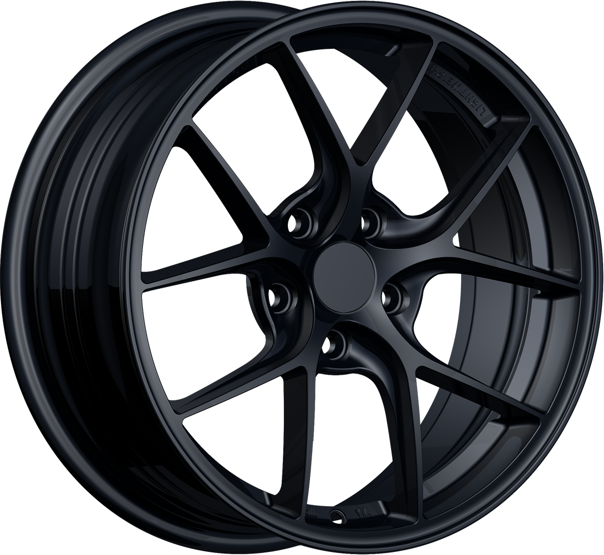 YKW Replica MF5 Gloss Black 18x8 +35 5x115mm 70.3mm - Wheelwiz