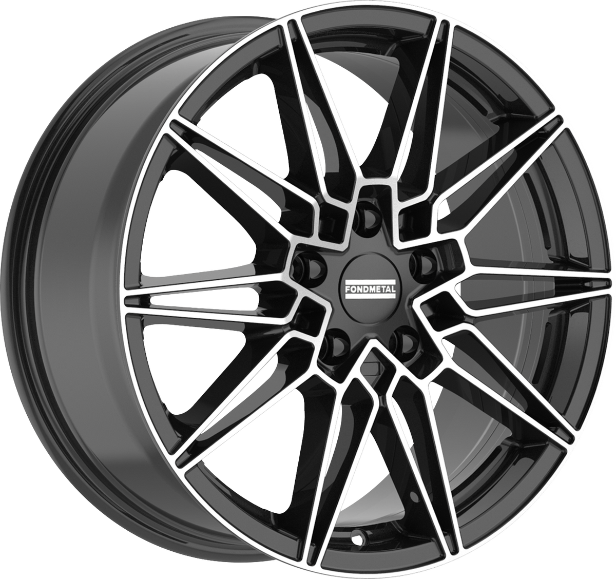 Fondmetal Thoe Gloss Black Machined 20x8 +26 5x112mm 66.5mm - Wheelwiz