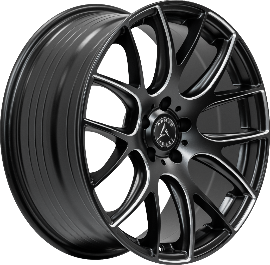 Armed Wheels Ammo Satin Black Milled Spokes 19x8.5 +35 5x113mm 74.1mm - Wheelwiz