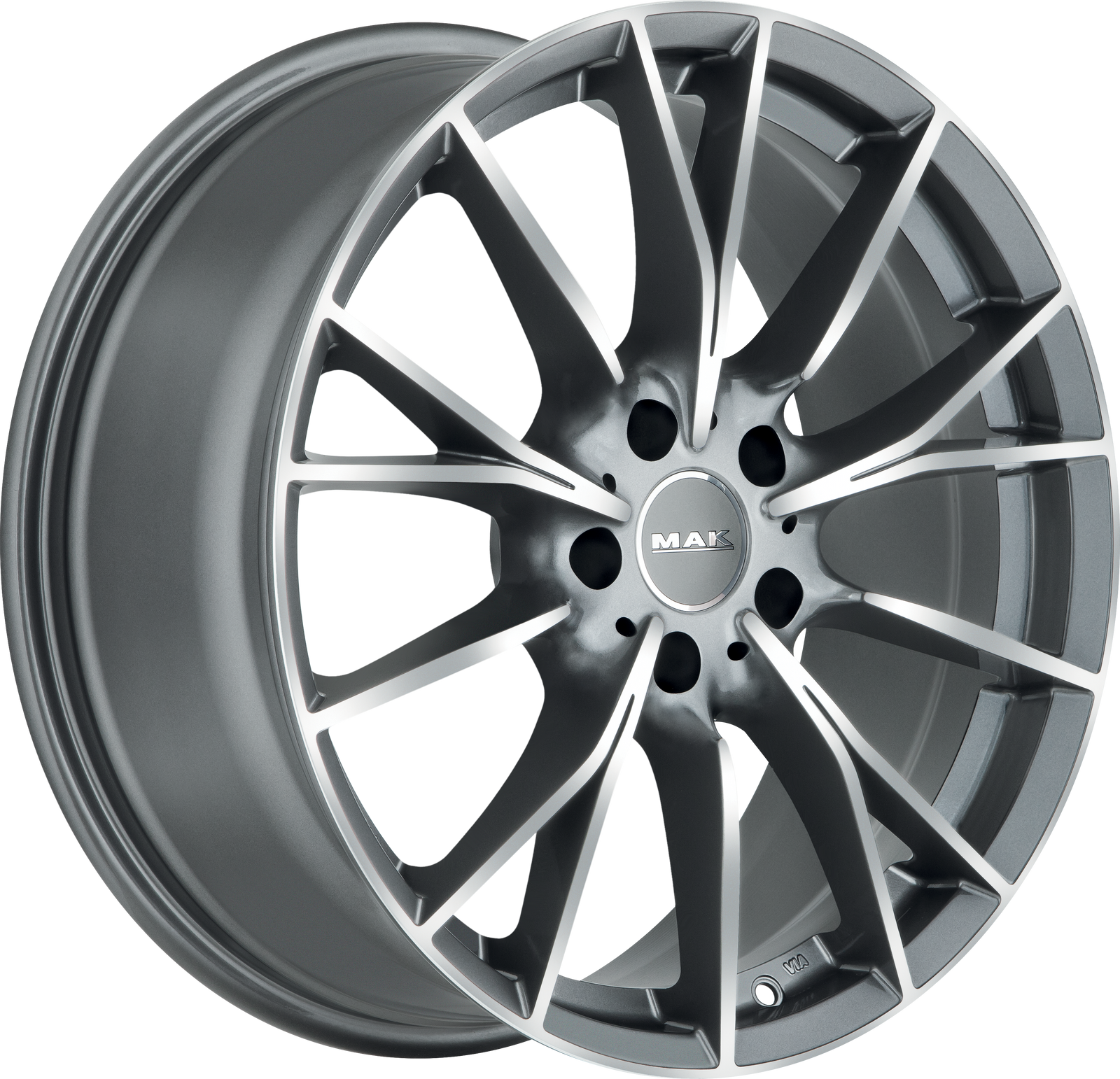 MAK Fabrik Gunmetal w/ Mirror Face 17x7.5 +30 5x112mm 66.6mm - Wheelwiz