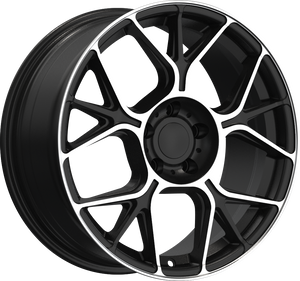 YKW Replica MR4 Gloss Black Machined 18x8 +35 5x114.3mm 72.6mm - Wheelwiz