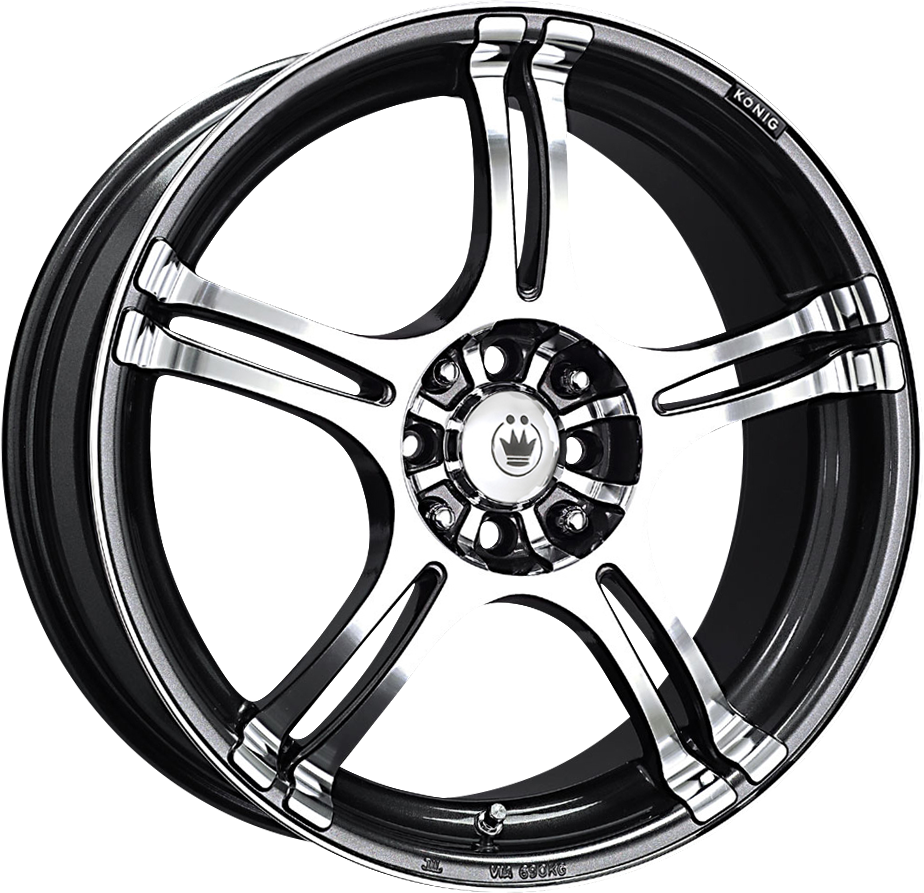 Konig Incident Graphite W/ Machined Face 16x7 +40 5x100|5x114.3mm 73.1mm - Wheelwiz