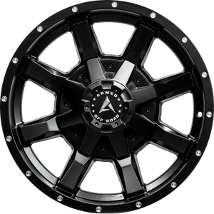 Armed Wheels Frontline Satin Black Milled Holes 17x9 -6 6x139.7mm 87.1mm