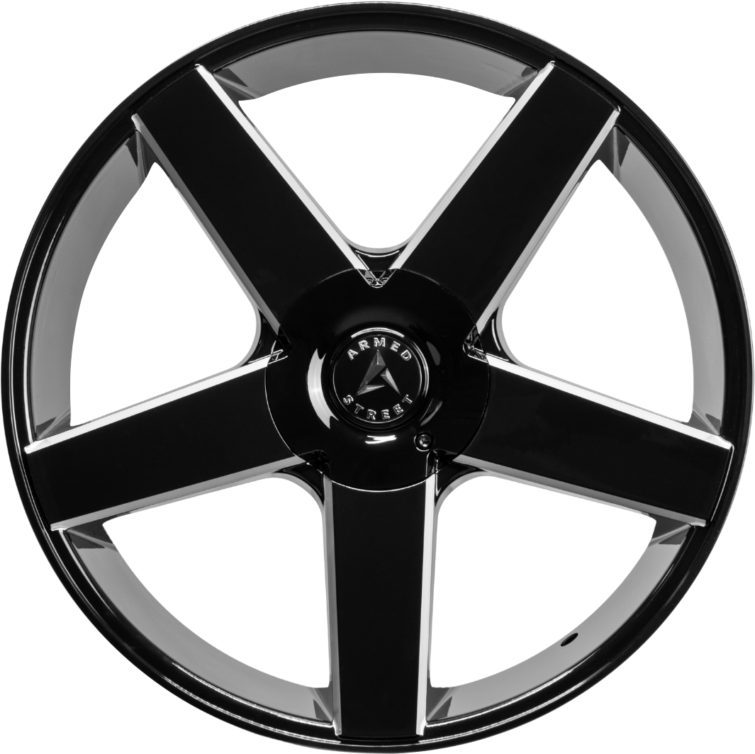 Armed Wheels Hustler Gloss Black Milled 22x9.5 +25 Custom 87.1mm - Wheelwiz