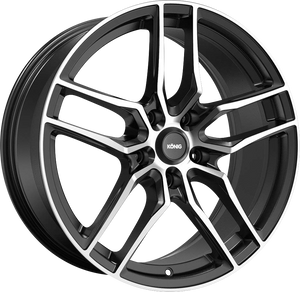 Konig Intention Gloss Black w/ Machined Face 18x8 +45 5x112mm 66.6mm - WheelWiz