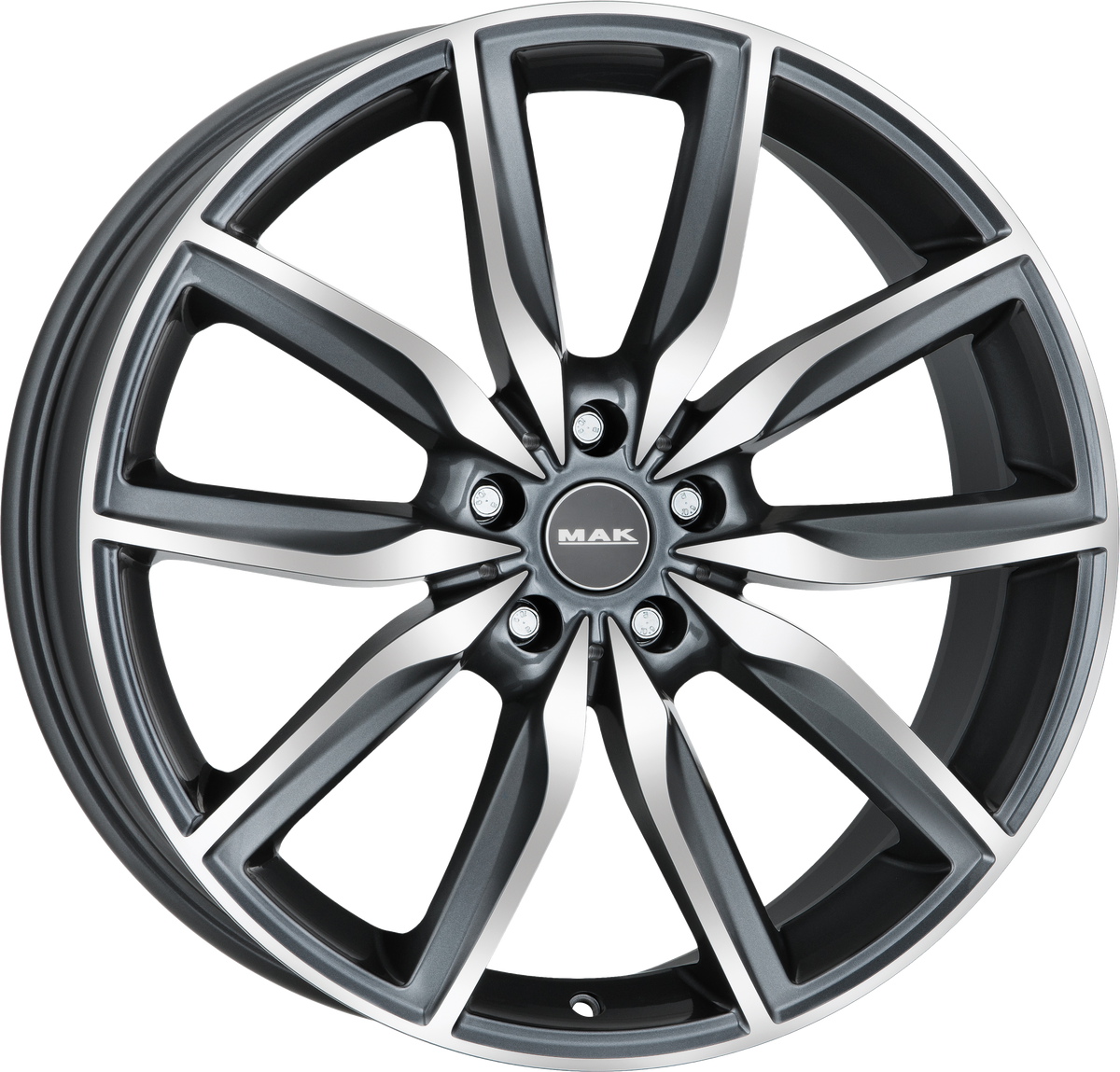 MAK ALLIANZ Gunmetal w/ Mirrored Face 19x8 +45 5x120mm 72.6mm - Wheelwiz