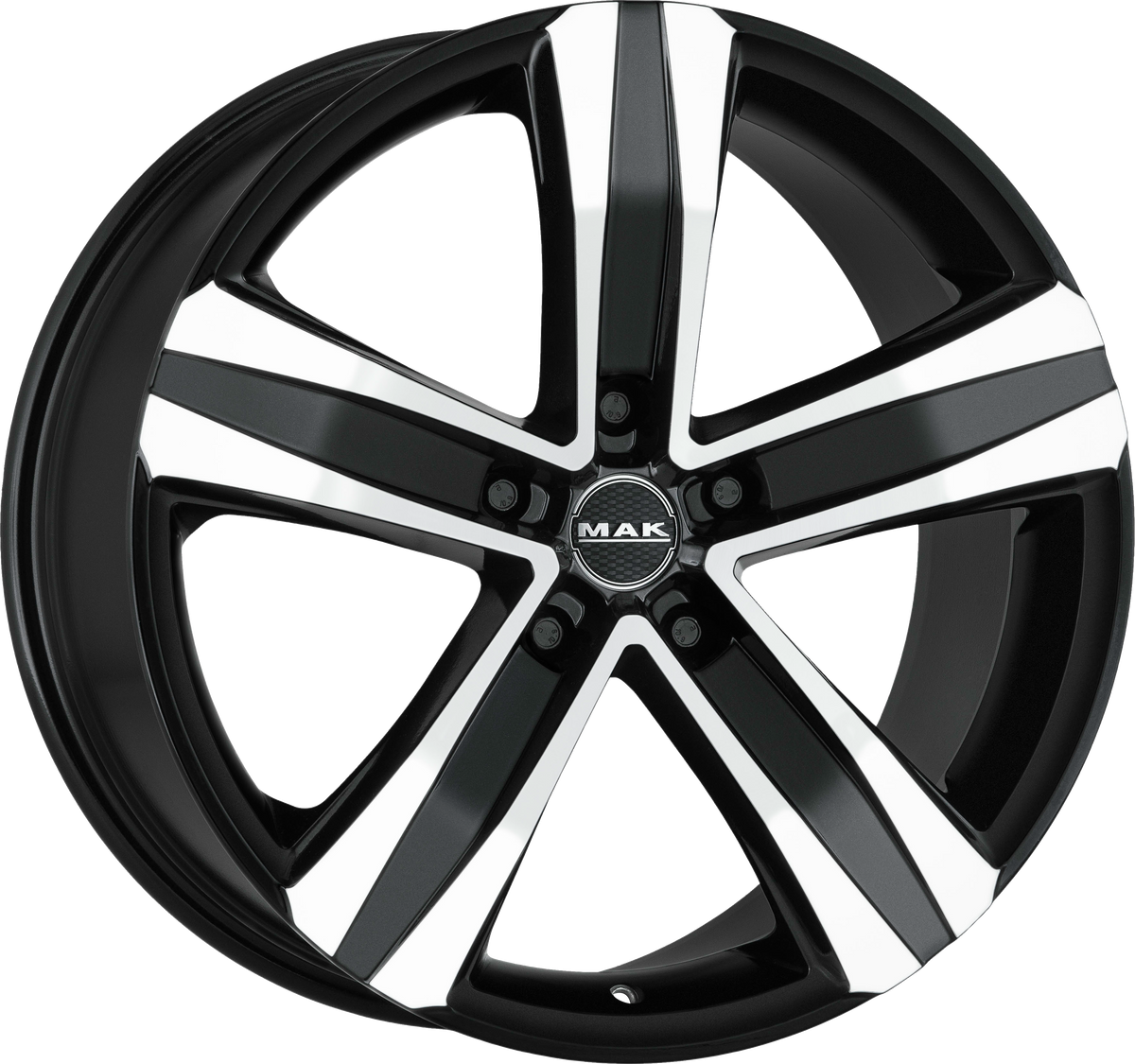 MAK STONE 5 T Black w/ Mirrored Face 18x8.5 +50 5x120mm 65.1mm - Wheelwiz