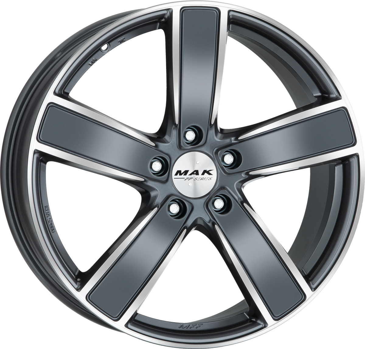 MAK TURISMO-FF Gunmetal w/ Mirrored Face 21x9 +60 5x130mm 71.6mm - Wheelwiz