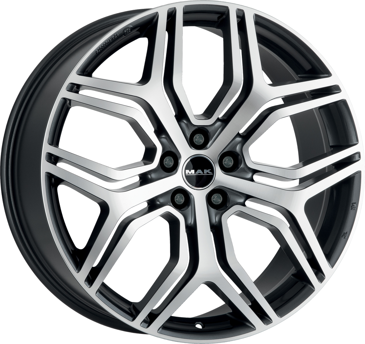 MAK KINGDOM Gunmetal w/ Mirrored Face 22x9.5 +43 5x108mm 63.4mm - Wheelwiz