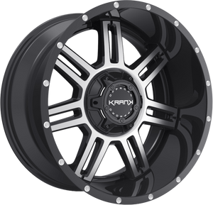 Krank Force Gloss Black w/ Machined Face 20x9 -12 5x127|5x139.7mm 77.8mm - Wheelwiz