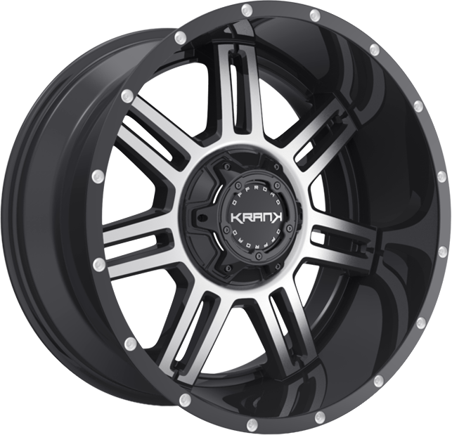 Krank Force Gloss Black w/ Machined Face 20x10 -24 5x127|5x139.7mm 77.8mm - Wheelwiz
