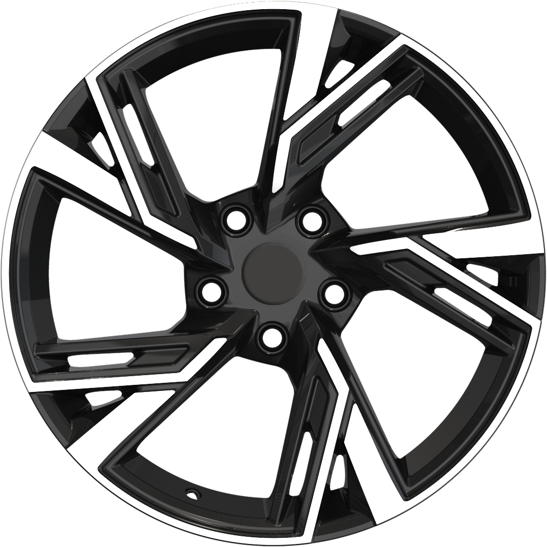 YKW Replica AR12 Gloss Black Machined 18x8 +35 5x112mm 66.6mm