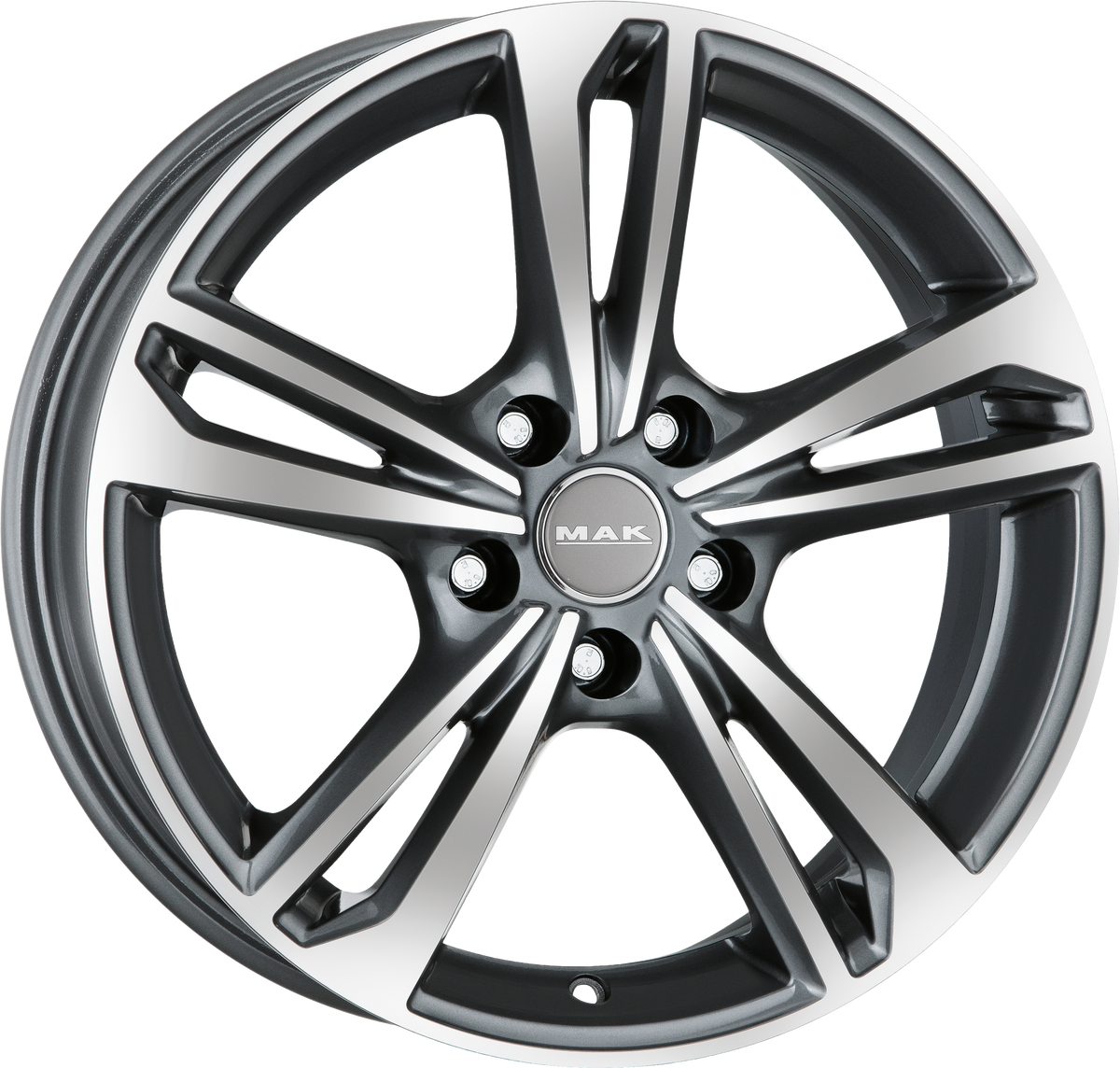 MAK EMBLEMA Gunmetal w/ Mirrored Face 17x7.5 +47 5x112mm 76mm - Wheelwiz
