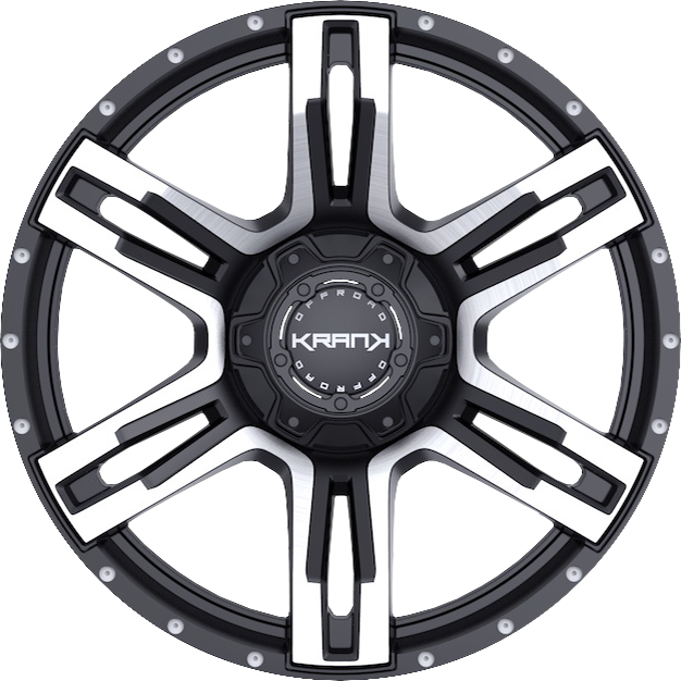 Krank Caliper Gloss Black w/ Machined Face 18x9 +18 5x127|5x139.7mm 77.8mm - Wheelwiz