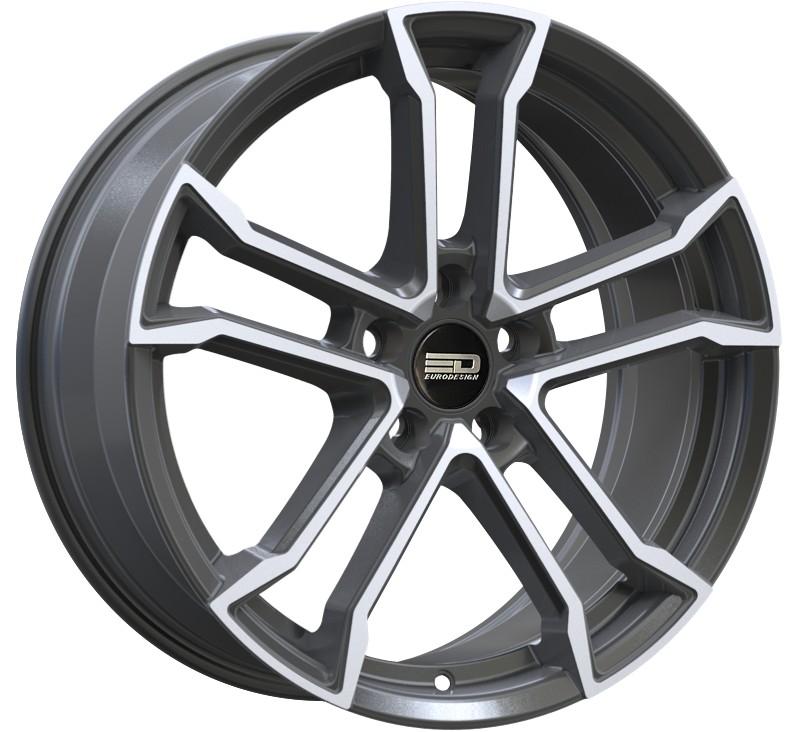 Euro Design Monaco Gunmetal Polished 18x8 +42 5x108mm 63.4mm - WheelWiz