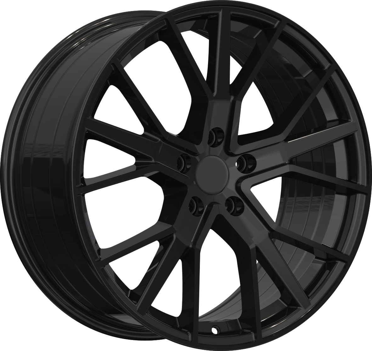 YKW Replica AR14 Gloss Black 18x8 +45 5x112mm 66.6mm - Wheelwiz