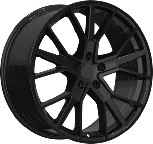 YKW Replica AR14 Gloss Black 18x8 +45 5x112mm 66.6mm - Wheelwiz