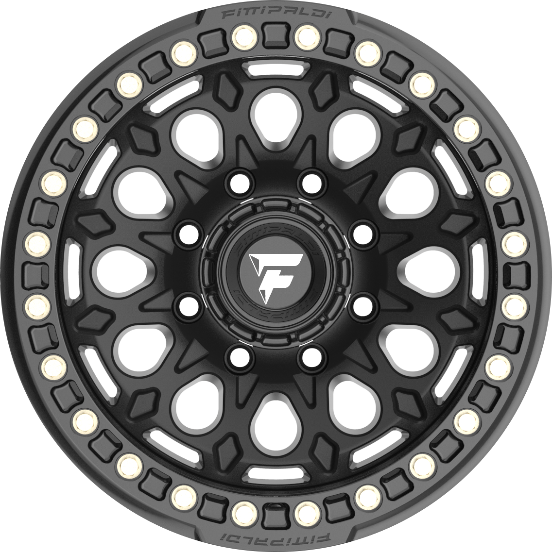 Fittipaldi FB153B Satin Black w/ Gloss Black Ring 20x10 -38 8x165.1mm 125.2mm