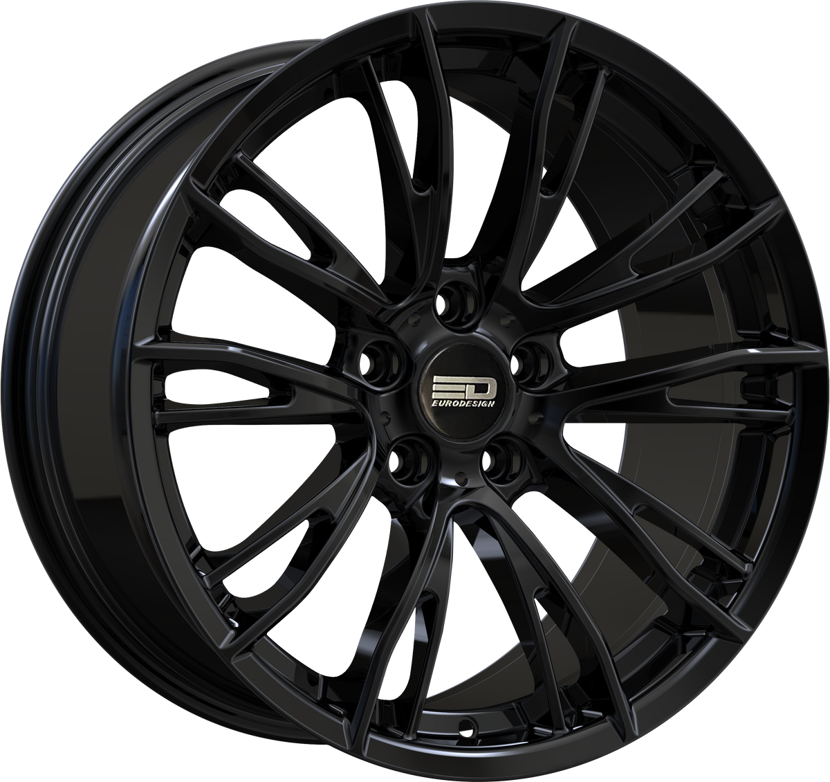 Euro Design Venice Gloss Black 18x8 +30 5x112mm 66.7mm - Wheelwiz