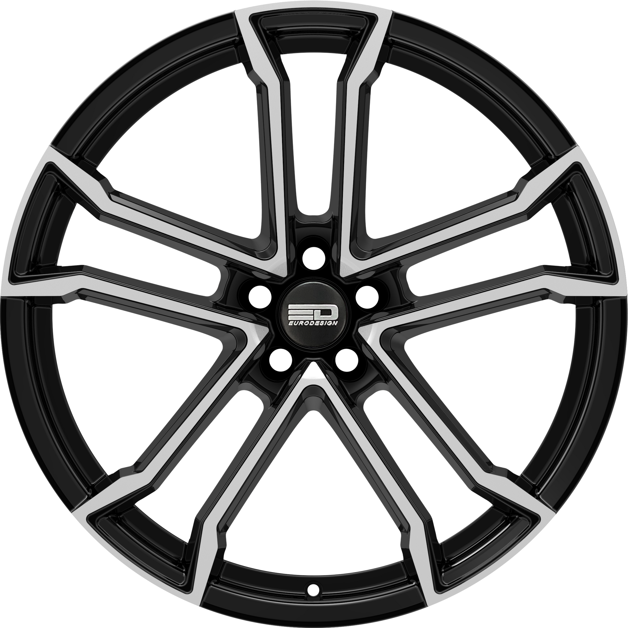 Euro Design Monaco - EFS Gloss Black Polished 17x7.5 +42 5x100|5x105|5x110|5x112|5x115|5x118|5x108|5x114.3|5x98mm 72.6mm - WheelWiz