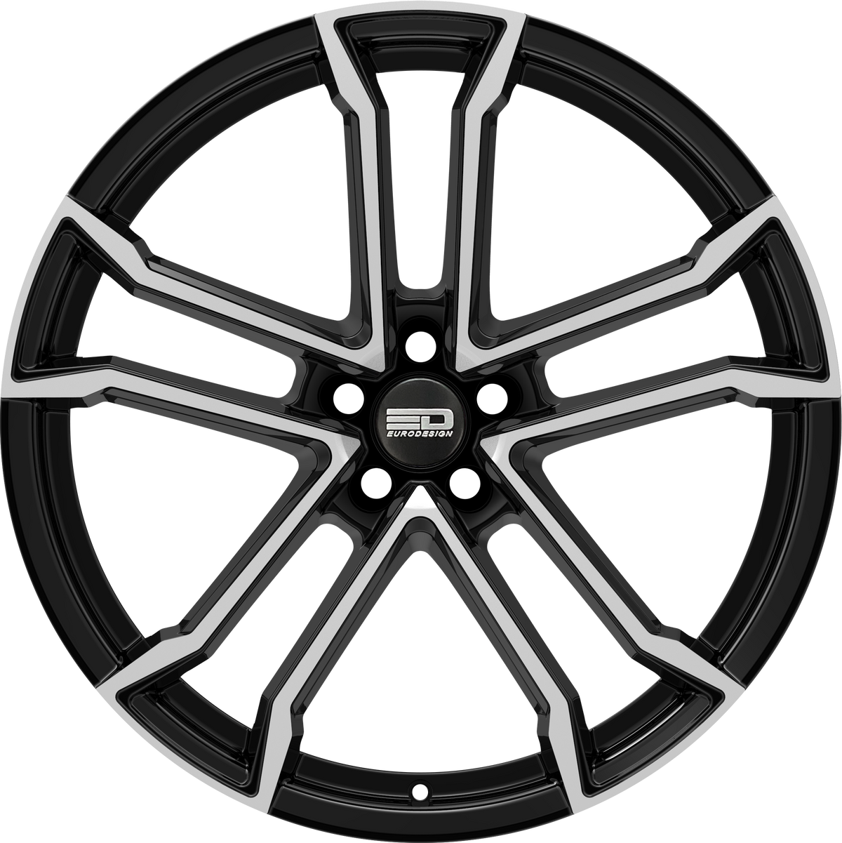 Euro Design Monaco Gloss Black Polished 17x7.5 +42 5x114.3mm 60.1mm - Wheelwiz