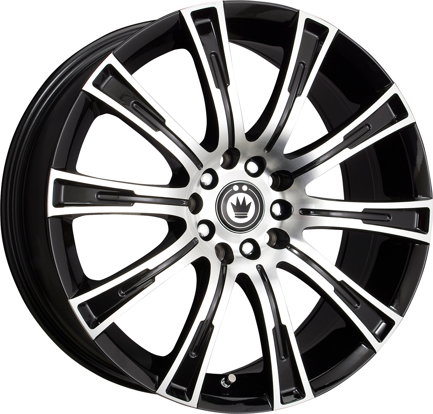 Konig Crown Gloss Black W/ Machined Face 16x7.5 +35 5x112|5x120mm 72.6mm - Wheelwiz