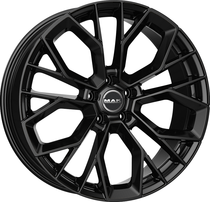 MAK STILO Gloss Black 19x8.5 +48 5x108mm 63.4mm - Wheelwiz