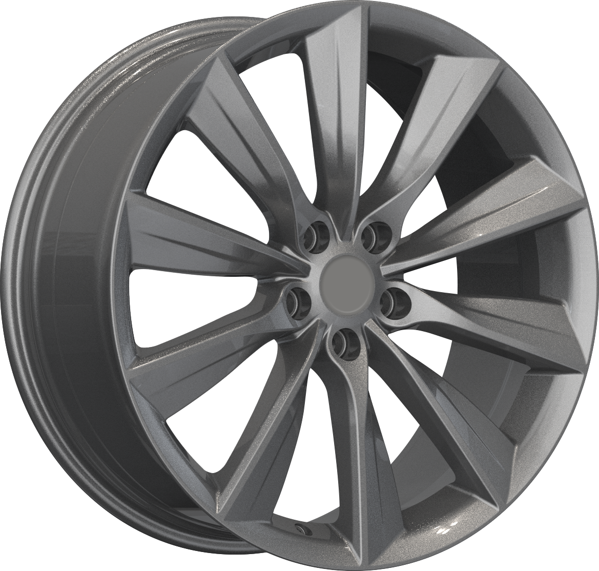 YKW Replica TS1 Gloss Gunmetal 19x9.5 +35 5x114.3mm 64.1mm