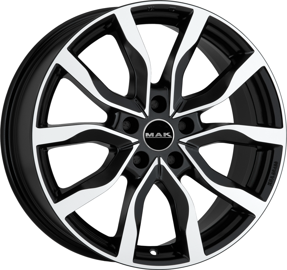 MAK HIGHLANDS Black w/ Mirrored Face 20x9.5 +40 5x120mm 72.6mm - Wheelwiz