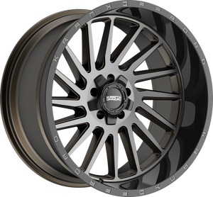 Krank Coil Bronze Dark Tint w/ Gloss Black Barrel 22x12 -44 5x127|5x139.7mm 77.8mm - Wheelwiz