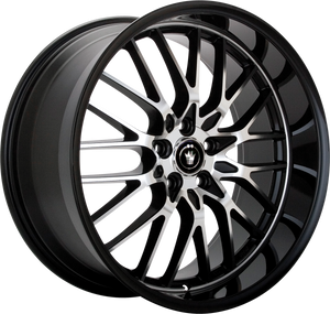 Konig Lace Gloss Black w/ Machined Face 16x7 +40 4x100|4x114.3mm 73.1mm