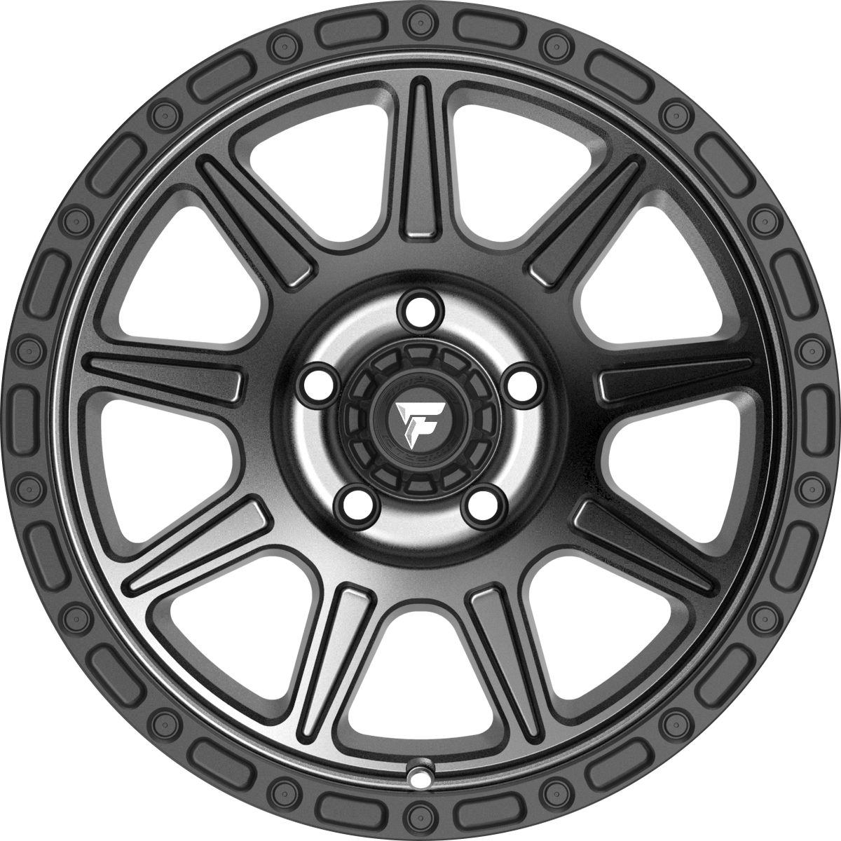 Fittipaldi FT104 Satin Anthracite w/ Satin Black Lip 17x9 -12 5x127mm 71.5mm - Wheelwiz