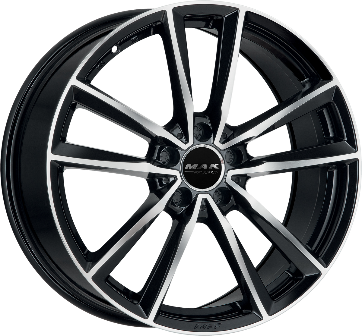 MAK BREMEN FF Black w/ Mirrored Face 18x7.5 +44 5x112mm 66.6mm - Wheelwiz