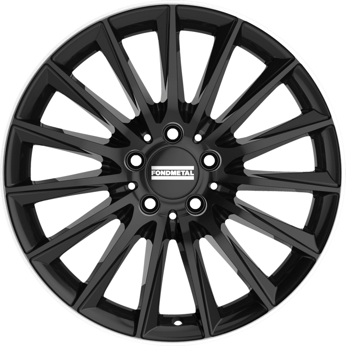 Fondmetal Aidon Gloss Black Machined Lip 18x8 +38 5x112mm 66.5mm - Wheelwiz