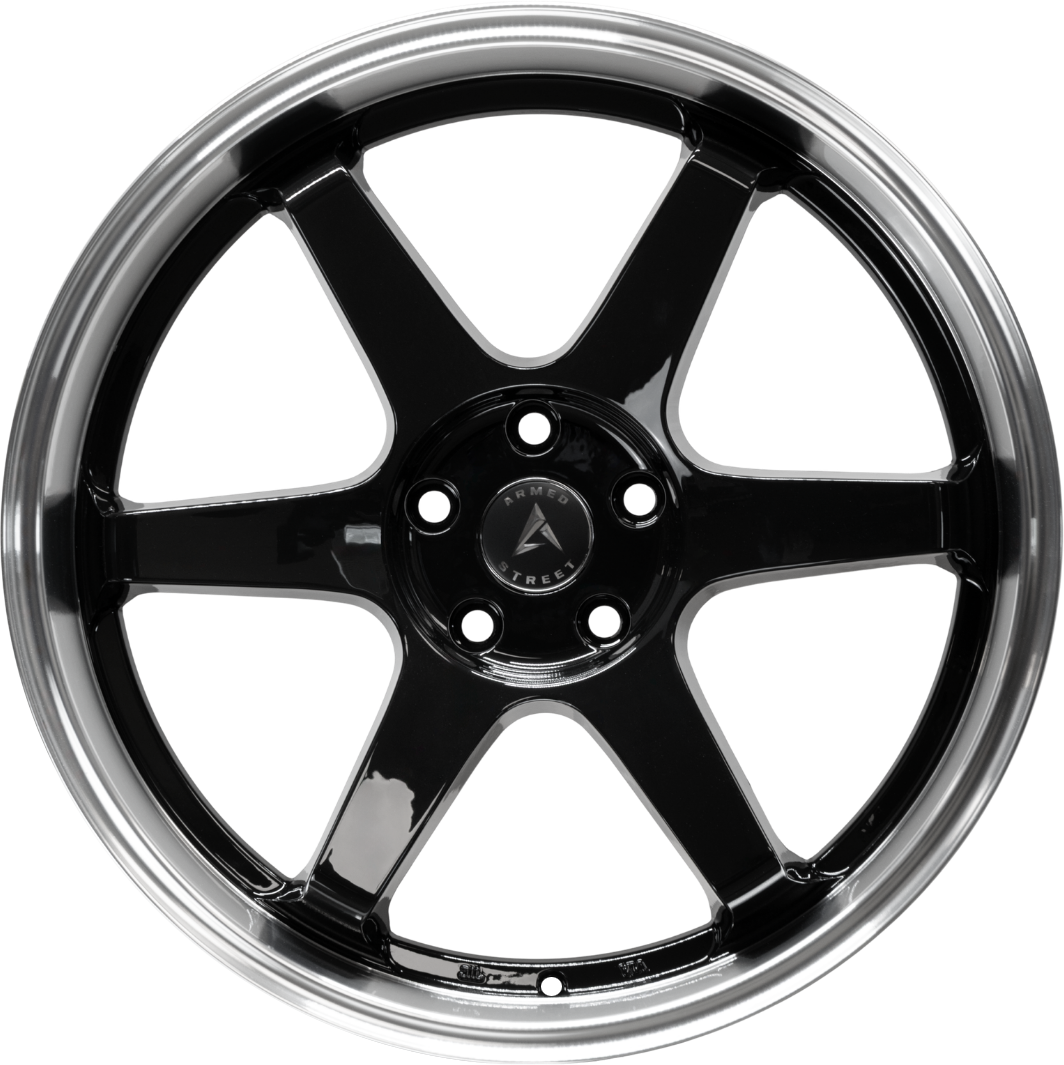 Armed Wheels Veteran Gloss Black Machined Lip 17x8 +28 5x113mm 74.1mm - Wheelwiz
