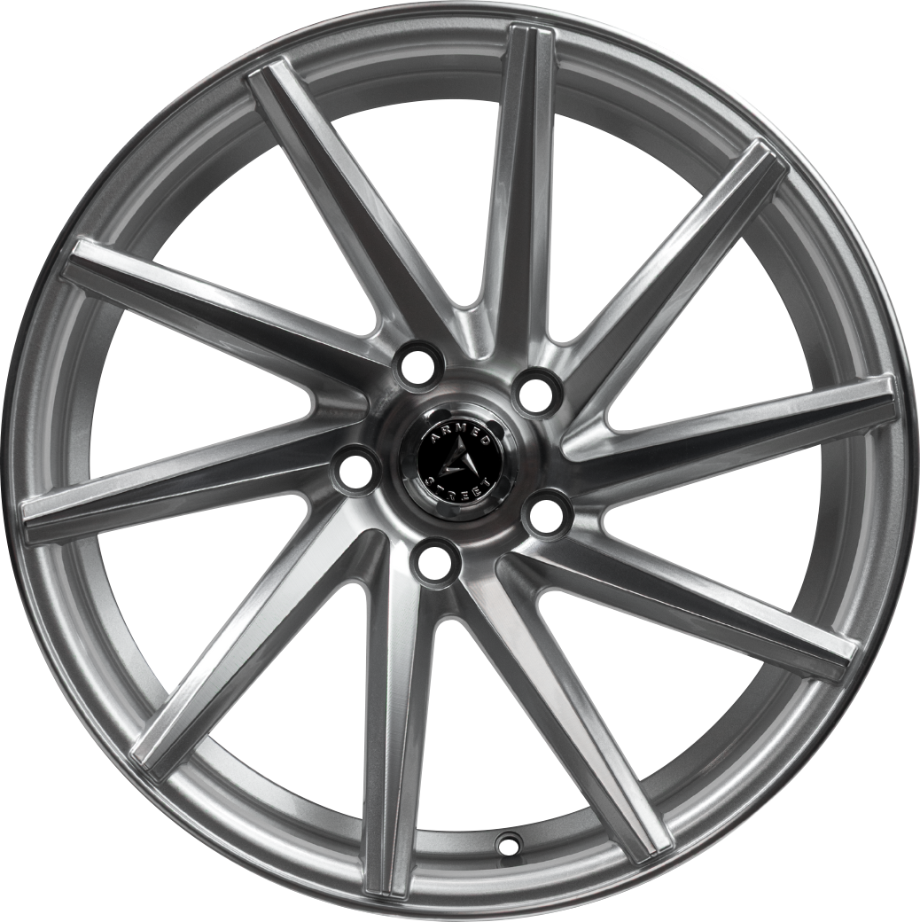 Armed Wheels .38 CAL Gloss Silver Machined Face 17x7.5 +38 5x113mm 74.1mm - Wheelwiz