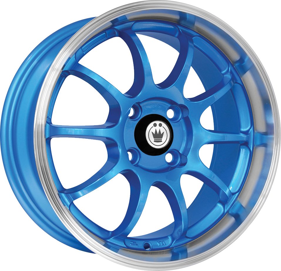 Konig Lightning Blue W/ Machined Lip 15x7 +38 4x100mm 73.1mm - Wheelwiz