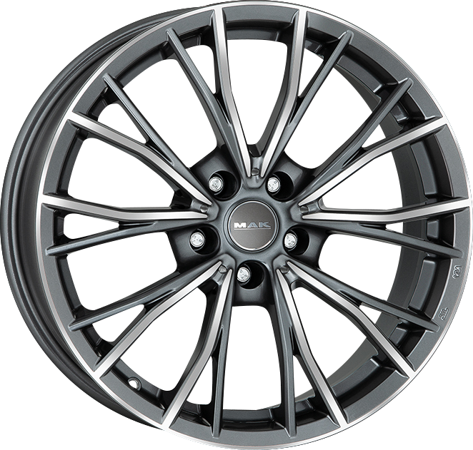 MAK MARK Gunmetal w/ Mirrored Face 17x8 +53 5x120mm 72.6mm - Wheelwiz