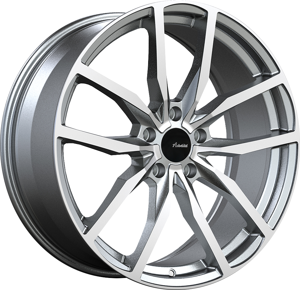 Advanti Rasato Matte Grey w/ Machined Face 17x7.5 +45 5x112mm 66.6mm - Wheelwiz