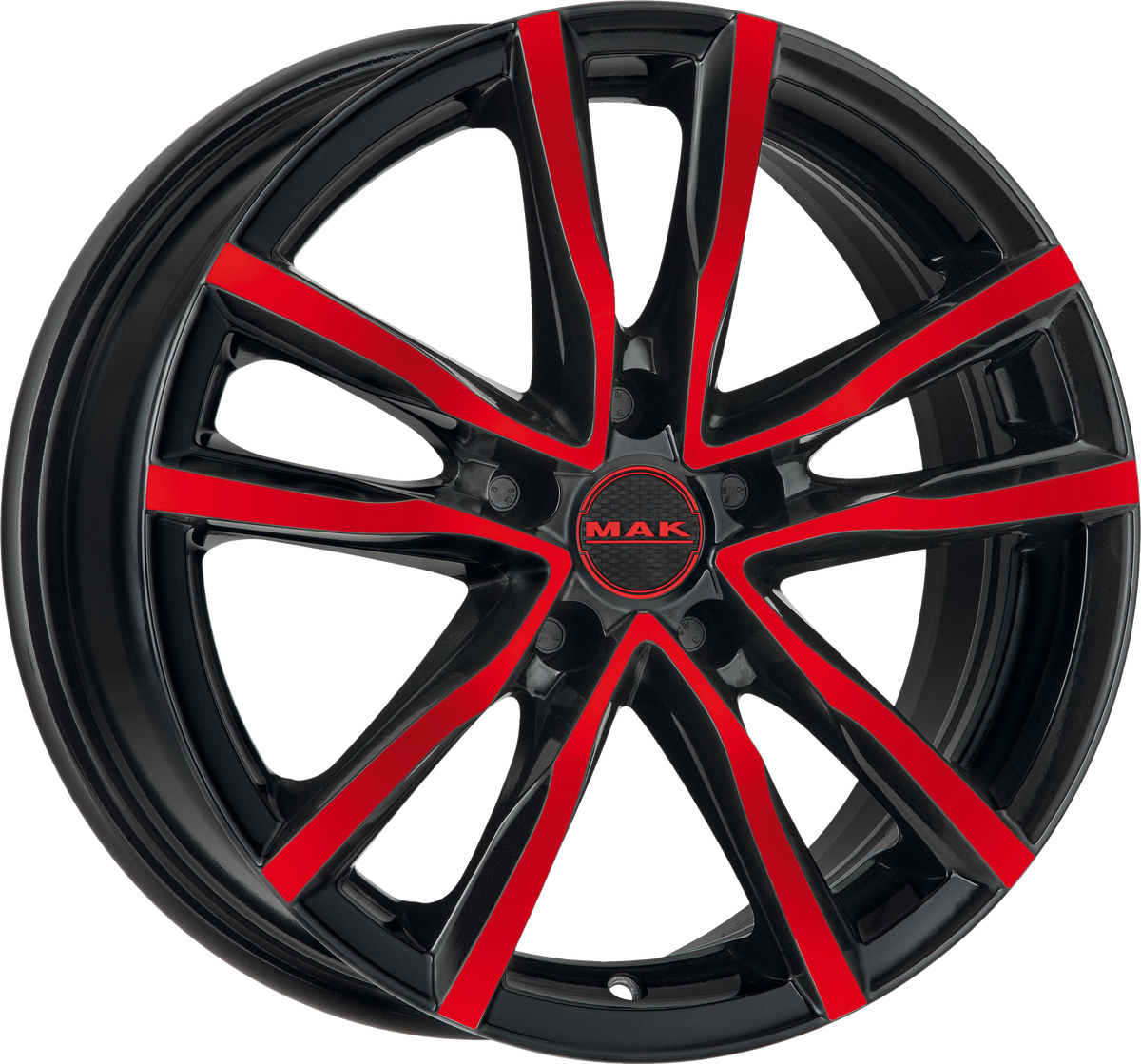 MAK MILANO Black and Red 18x8 +42 5x112mm 76mm - Wheelwiz