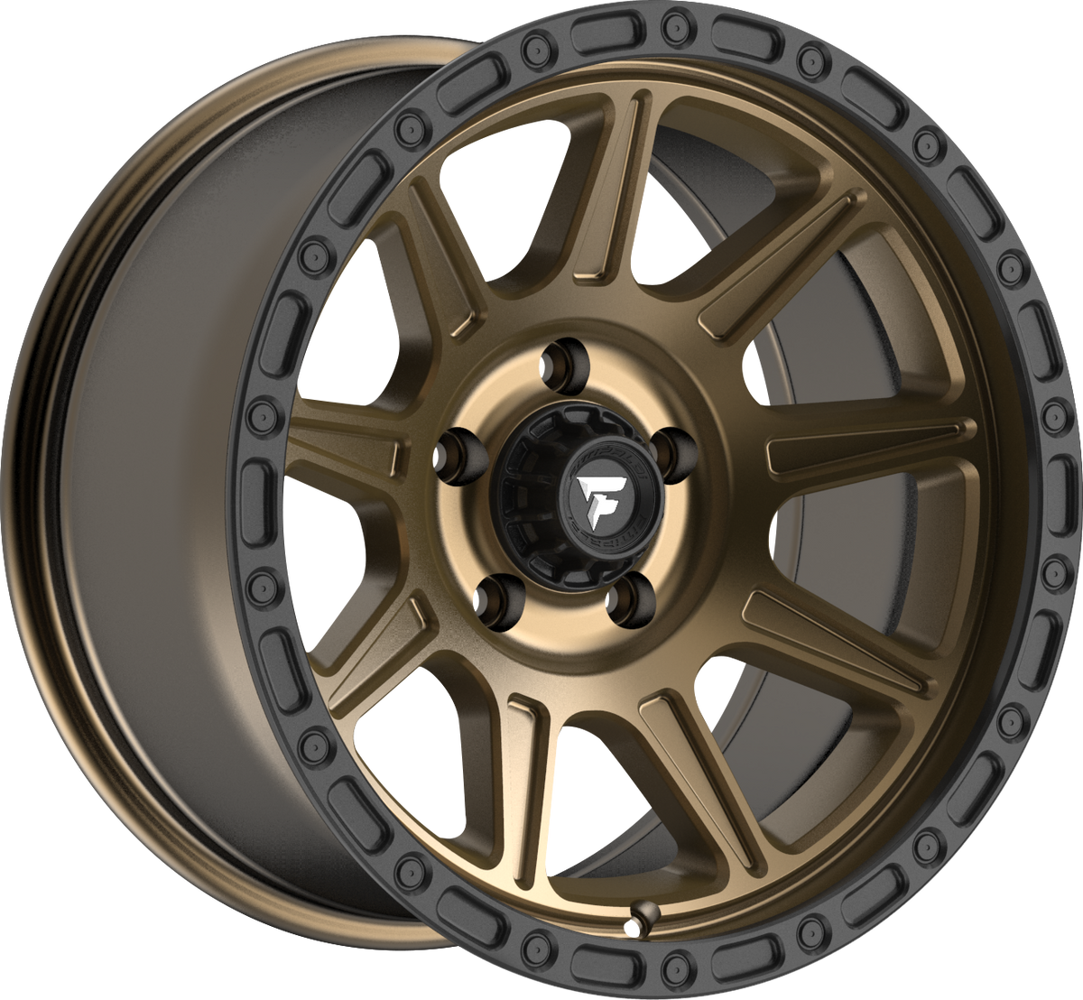Fittipaldi FT104 Satin Bronze w/ Satin Black Lip 20x9 +18 8x170mm 125.2mm - Wheelwiz