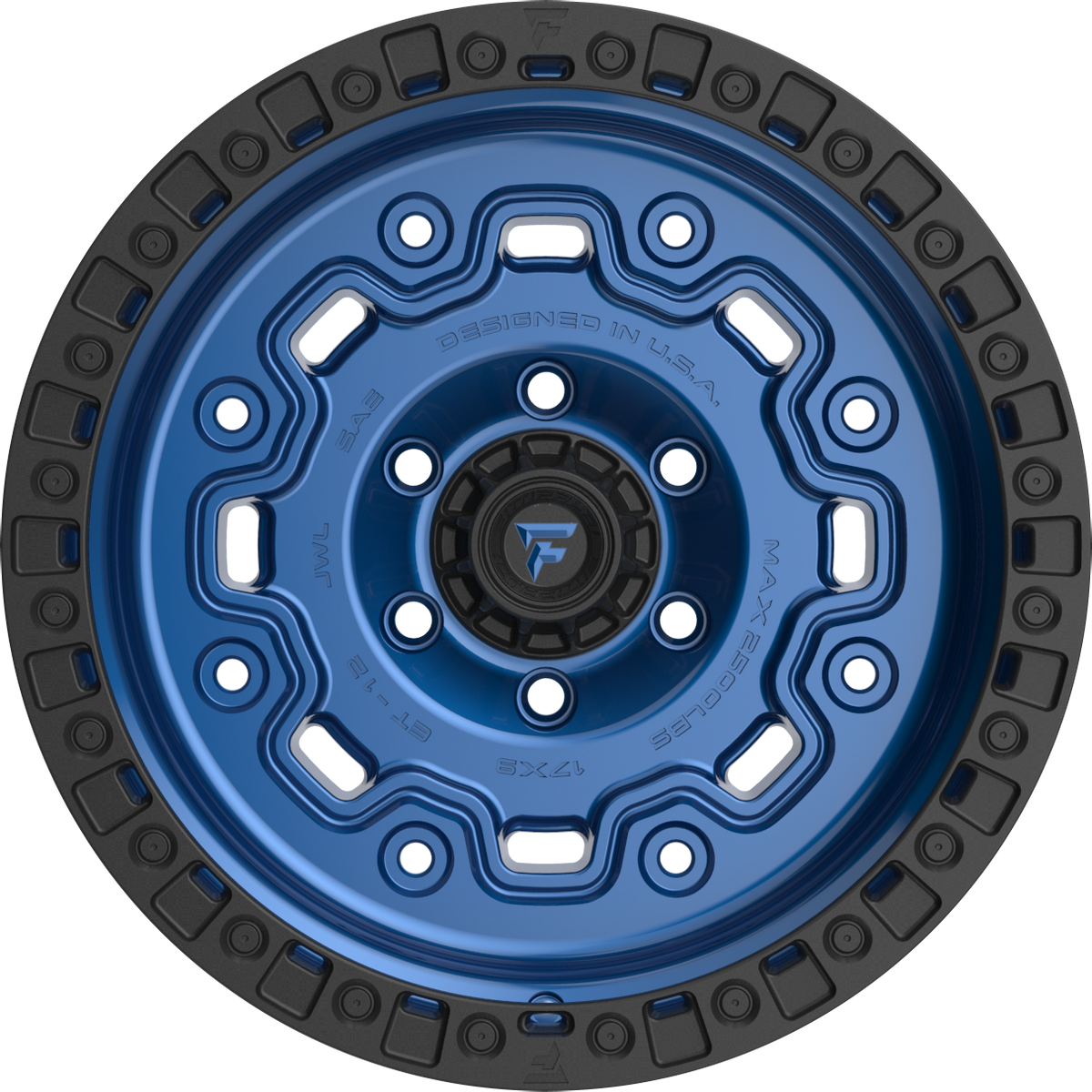 Fittipaldi FT100BLB Blue Black 17x9 -12 5x127mm 71.5mm - Wheelwiz