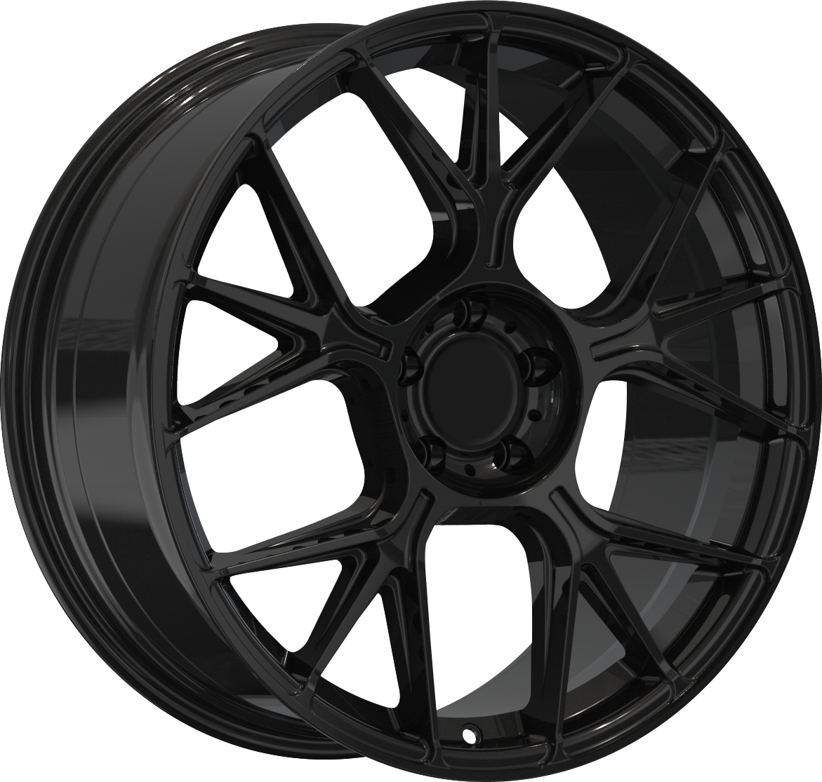 YKW Replica MR4 Gloss Black 18x8 +30 5x112mm 66.6mm - Wheelwiz