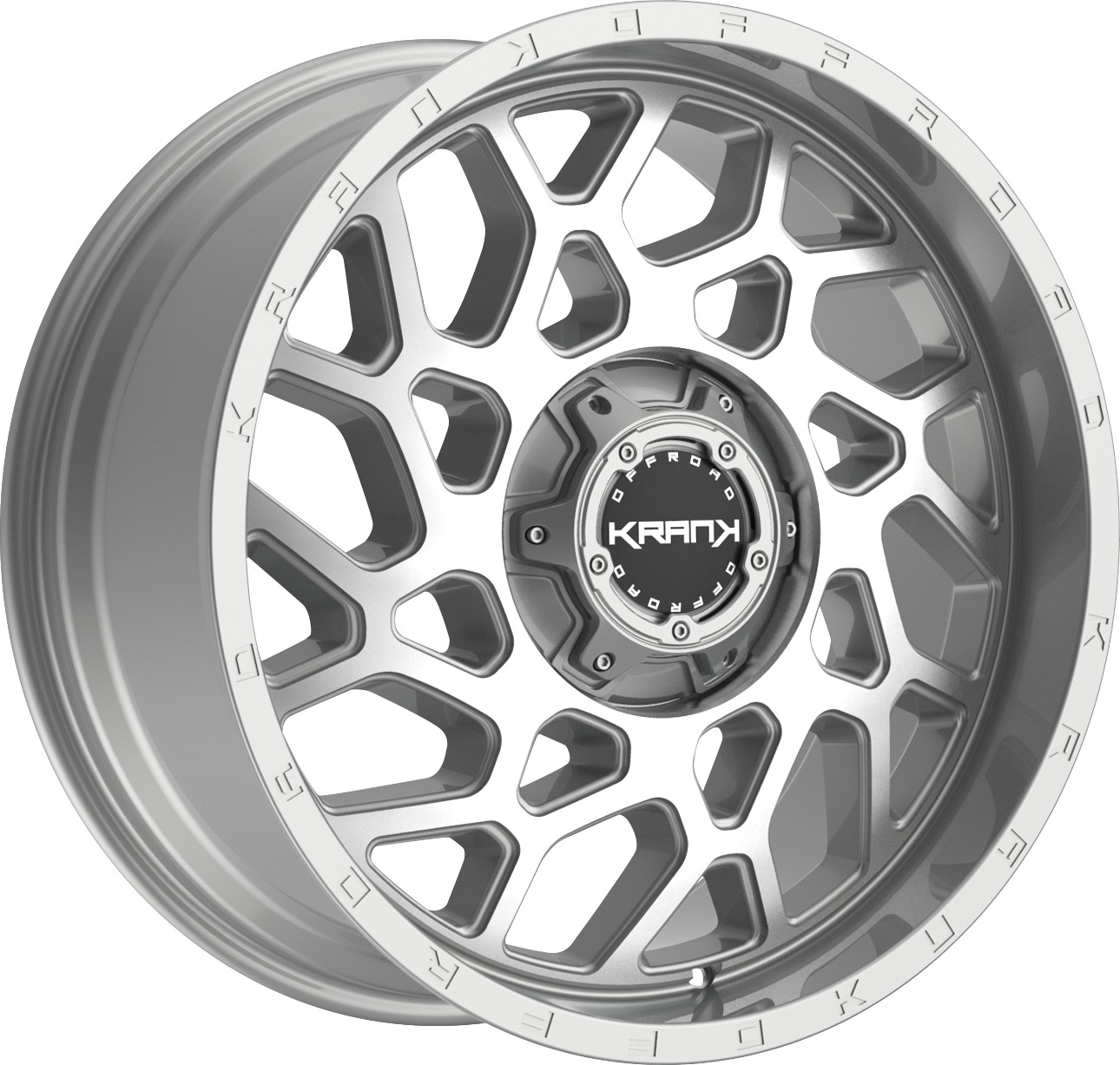 Krank Ambush Brushed Aluminum 22x12 -44 6x135|6x139.7mm 108mm - Wheelwiz