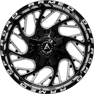 Armed Wheels Carnage Gloss Black Milled Armed 20x9 0 8x165.1mm 125mm - Wheelwiz