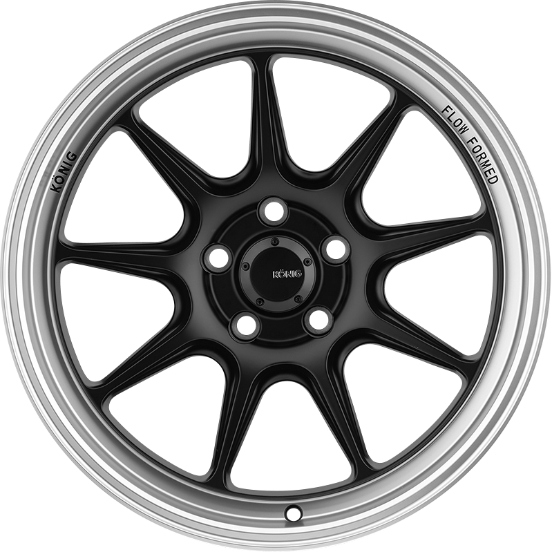 Konig Countergram Matte Black W/ Machined Lip 19x8.5 +43 5x108mm 73.1mm - Wheelwiz