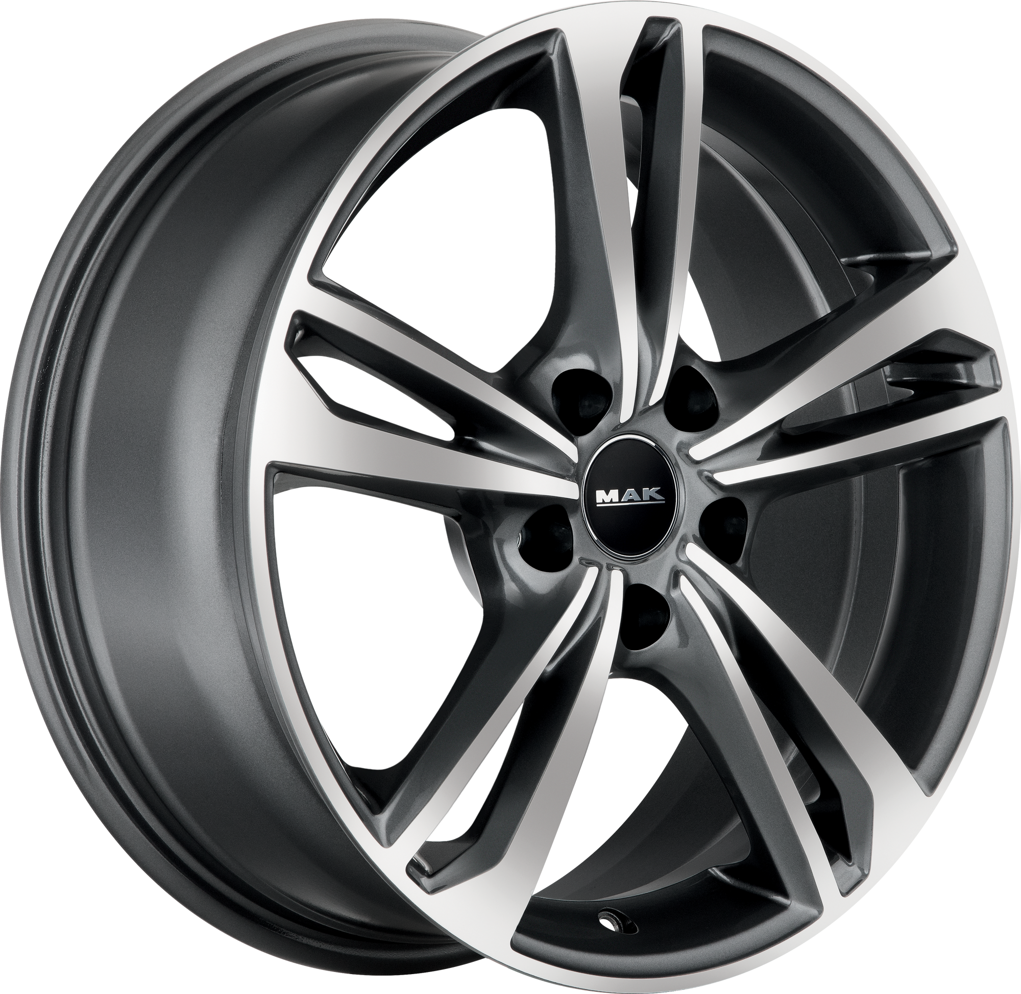 MAK Emblema Gunmetal w/ Mirror Face 18x7 +43 5x100mm 72mm