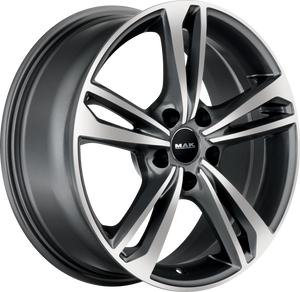 MAK Emblema Gunmetal w/ Mirror Face 18x7 +43 5x100mm 72mm