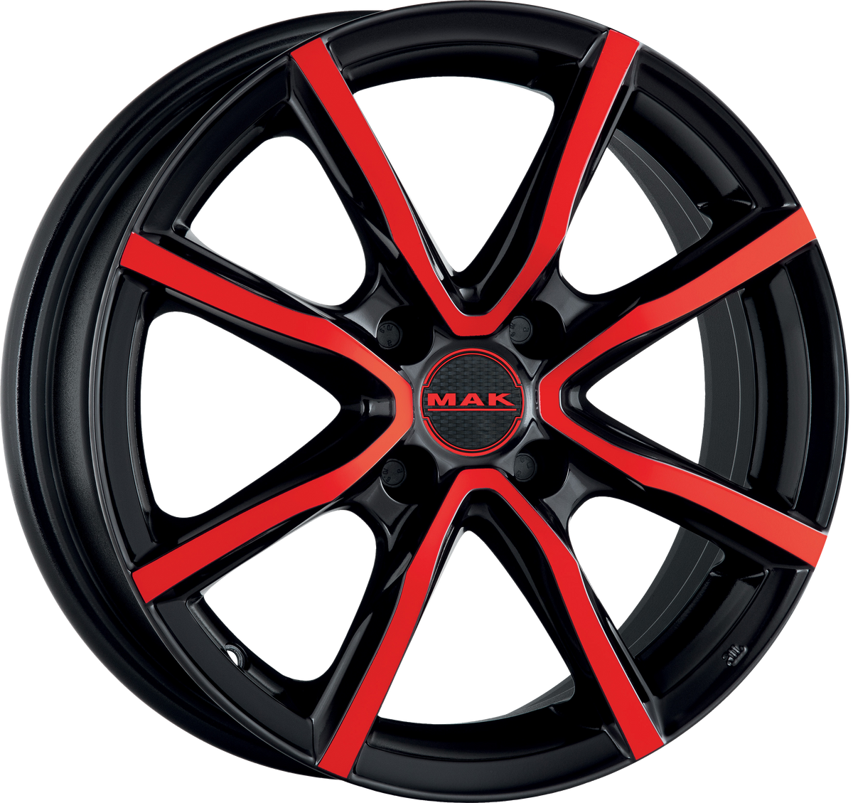 MAK MILANO 4 Black and Red 17x7 +40 4x100mm 72mm - Wheelwiz