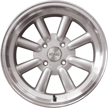 Konig Rewind Silver W/ Machined Lip 15x7 +40 4x100mm 73.1mm - Wheelwiz